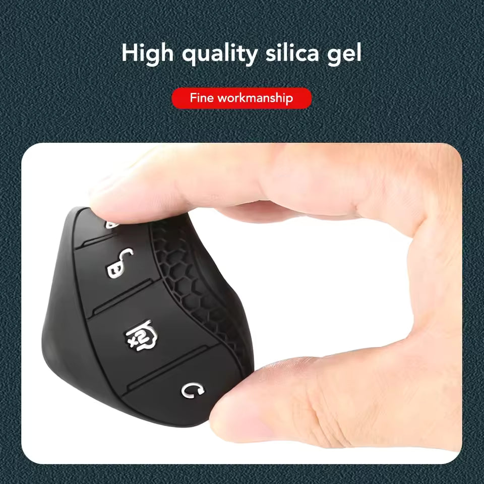 Key Case Cover for BYD Song Plus Atto 3 Han EV Tang DM Qin Seal Dolphin Silicone Car Remote Fob Holder Keychain